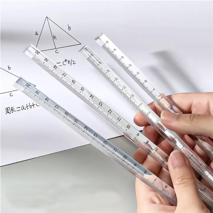 15/20cm Acrylic Scale on Both Sides Students Stationery Transparent ...
