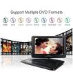 DBPOWER 14" Portable DVD Player with Rechargeable Battery, Swivel Screen, Supports SD Card and USB, with 1.8M Car Charger and 1.8M Power Adaptor (Black). 