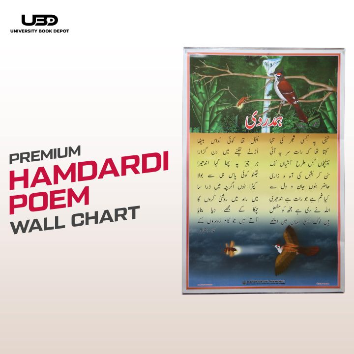 Urdu poem "Humdardi" by Allama Iqbal | HD Picture Printed on 200 grams Laminated card 20*30 inches