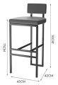 Kitchen Counter Bar Stools, pack of 1, High Stools, Bar Chairs, Modern Bar Cabinets Chair with Comfortable Backrest and Foot Pedal for Living Room, Dining Room, Kitchen (White .Black Golden. 75 cm). 