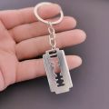 Razor Blade keychain , Gothic, silver color, Emo Jewellery , Goth , Punk , Kitsch , Handmade Jewellery keychain. 