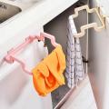 Towel Rack Shoping Bag Kitchen Organizer Hanging Holder Cupboard Hanger Shelf For Kitchen - Beige. 