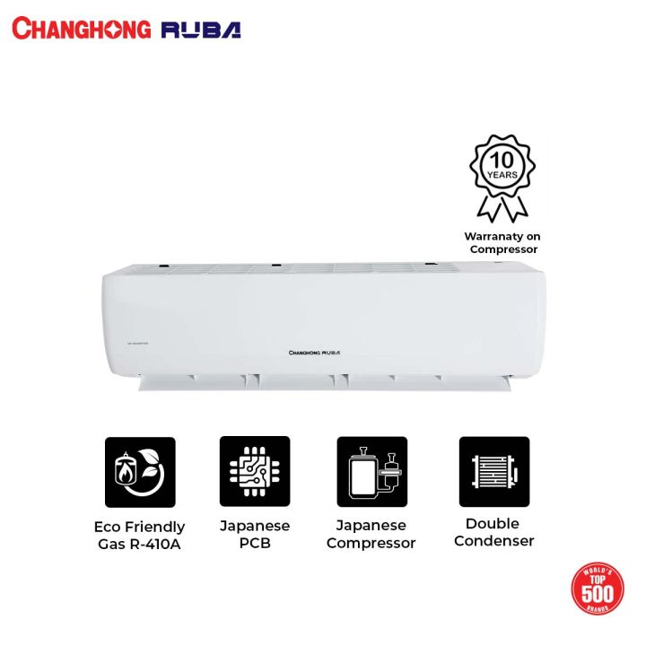 Changhong Ruba 18SW Pro 1.5 Ton (Japanese Compressor)/19,000 BTUs/  DC Invertor AC- Heat/Cool Air Conditioner- Japanese PCB-White