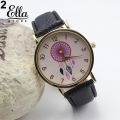 【WS】Watches Women Dream Catcher Print Dial Leather. 