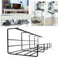 Computer TV Wire Power Supply Cable Management Under Shelf Tray Organizer. 