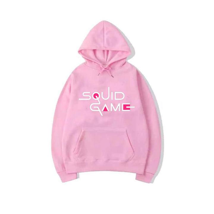 Squid Game Pink Hoodie Winter Arrival Warm Fleece Drawstring Pullover Hood 2021 Best Outfits For Women