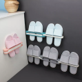 Bathroom Accessories 3 in 1 Wall Mounted Foldable Shoe Holder Slippers Rack - Plastic - 1 Pc. 