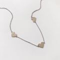 Light luxury three love necklace Korean girl exquisite fine chain collarbone chain. 