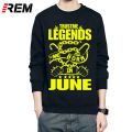 REM Hoodies & sweatshirts men long sleeve Legends born in June Hoodies men Online shirt birthday present. 