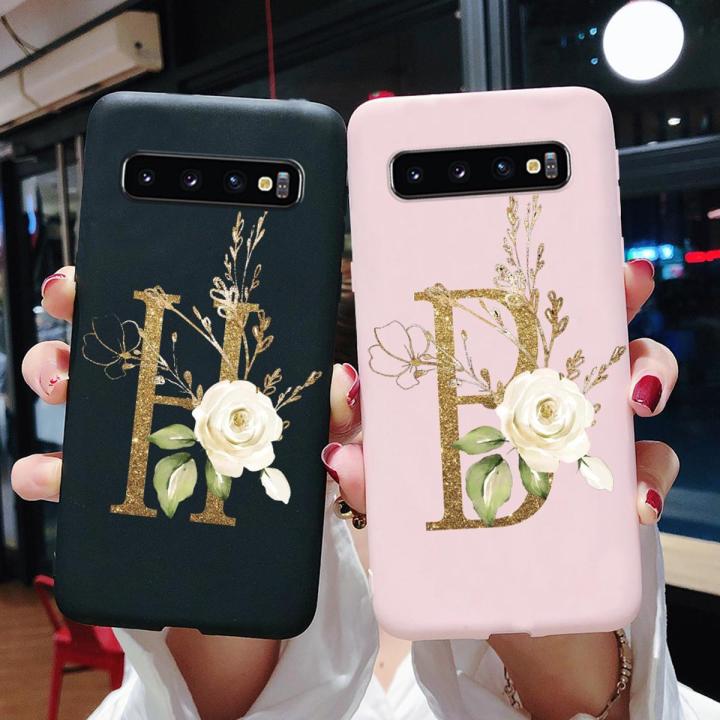 【2023NEW】Case For Samsung Galaxy S10 Plus S10E S 10 e s10plus 10e Case Black Bumper tpu Soft Silicone Cute Letters Phone Cases Back Cover