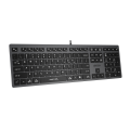 A4tech Fstyler FX50 Scissor Switch Wired Keyboard - Ultra Slim Keycaps - Thin Profile - Aluminum Body - Anti Slip Pads - Multimedia Hot Keys - FN Key - For PC/Laptop/Mac. 