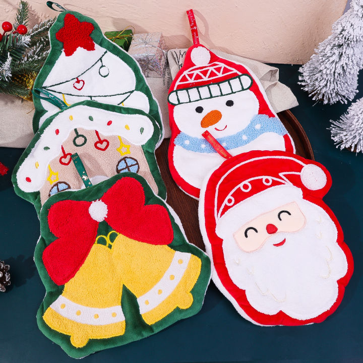 1/2/3Pcs%20Cute%20Christmas%20Hand%20Towels%20Absorbent%20Kitchen%20Towel%20Cute%20Xmas%20Home%20Decor%20Snowman%20Xmas%20Tree%20Kids%20Hanging%20Towel%20Bathroom%20Towel%20-%20Image%204