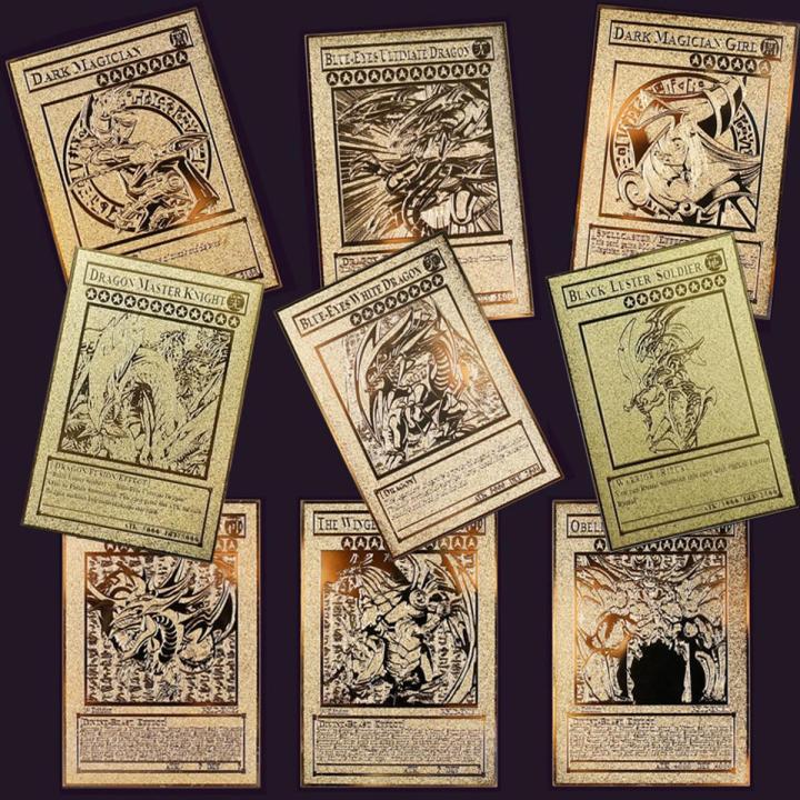 Yu Gi Oh Japanese Anime Around The Gold English Card Wing Dragon Dragon Giant Soldier Sky Dragon Metal Card Kids Toy Gift