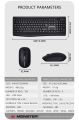 Wireless keyboard & Mouse Monster Air mars KM3 pro 2.4GHz wireless usb nanno reciever technology. 
