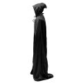 【Hot New Release】Gothic Hooded Unisex Cloak Wicca Robe Medieval Witchcraft Cape Halloween Costume Black - Black (black). 