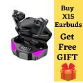New X15 TWS Earbuds Wireless Bluetooth Headphones 65ms Low Latency Earbuds Esport Headphone Gamer Hearing Aids with Mic Handsfree Airpods_ Ear buds Handsfree Airdots_ Air buds Earphones Headphones Gift for boys and girls. 