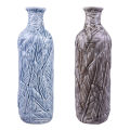Feathers Textured And Cracked Patterned Ceramic Home Decoration Flower Vase 10 Inch. 