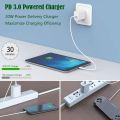 Aspor A801 High Performance Charging Head 20W Compatible with Multiple Systems Adapter 5V 3A Pd Ports Pd Fast Charger With Cable. 