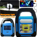 camping light LED outdoor portable working lamp searchlight solar cob camping lamp with USB charging searchlight. 
