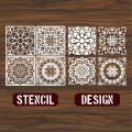 Pack of 4 Flower patterns Reusable Stencil Airbrush Painting Wall Art DIY Home Decor Scrap booking Album Crafts. 