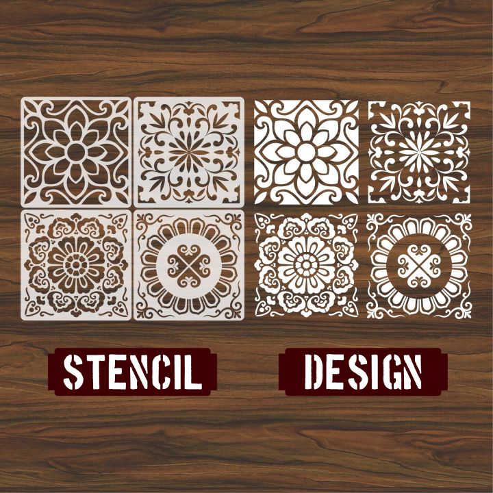 Pack%20of%204%20Flower%20patterns%20Reusable%20Stencil%20Airbrush%20Painting%20Wall%20Art%20DIY%20Home%20Decor%20Scrap%20booking%20Album%20Crafts%20-%20Image%203