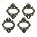 2x 4PCS Vintage Drawer Label Tag Frame Label Holder Pull Handle. 