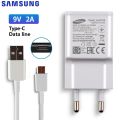 SAMSUNG Original 5V/2A 9V/2A Phone Charger For Samsung Galaxy S8 S9Plus Note 9 8 A50 A7 S5Mini S4 S6 S7 Type-C Micro USB Cable. 