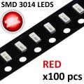 100pcs Super Bright 3014 SMD LEDS RED GREEN BLUE. 