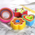 5Pcs Biscuit Cutters Shapes Cookie Cutter Set Plastic Cake and Pastry Cutters Shape Playdough Cutters Small Cookie Molds for Cake, Sandwich, Fondant, Candles Making etc. 