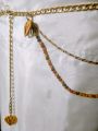 Elegant Multi-Layer Metal and Beads Chain Waist Belt. 