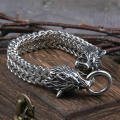 Wolf Bracelet Fenrir Head Viking Stainless Men's. 