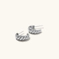 【BeginnerBer】eManco Vintage Croissant Stainless Steel Hoop Earrings for Women Simple Round Circle Ear Rings Simple Accessories Party Jewelry. 