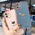 Hontinga for Vivo S1 Pro Back Cover Luxury 6D Plating Lover Heart Side Pattern Case Soft Silicone Square Mobile Cover. 