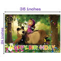 Masha And The Bear  Banner - 36 Inch By 24 Inch - Birthday Banner - Masha And The Bear Themed Party - Multicolor - Girls - Pack Of 1. 
