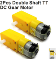 2Pcs Double Shaft 5v Yellow TT Motor DC Robot Gear Motor for DIY Projects 5V | 180RPM. 