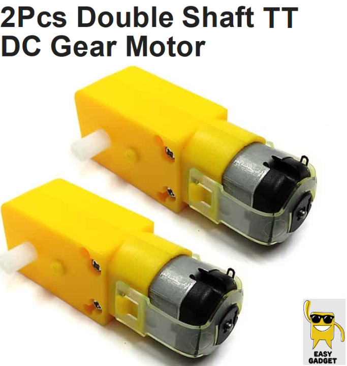 2Pcs Double Shaft 5v Yellow TT Motor DC Robot Gear Motor for DIY Projects 5V | 180RPM