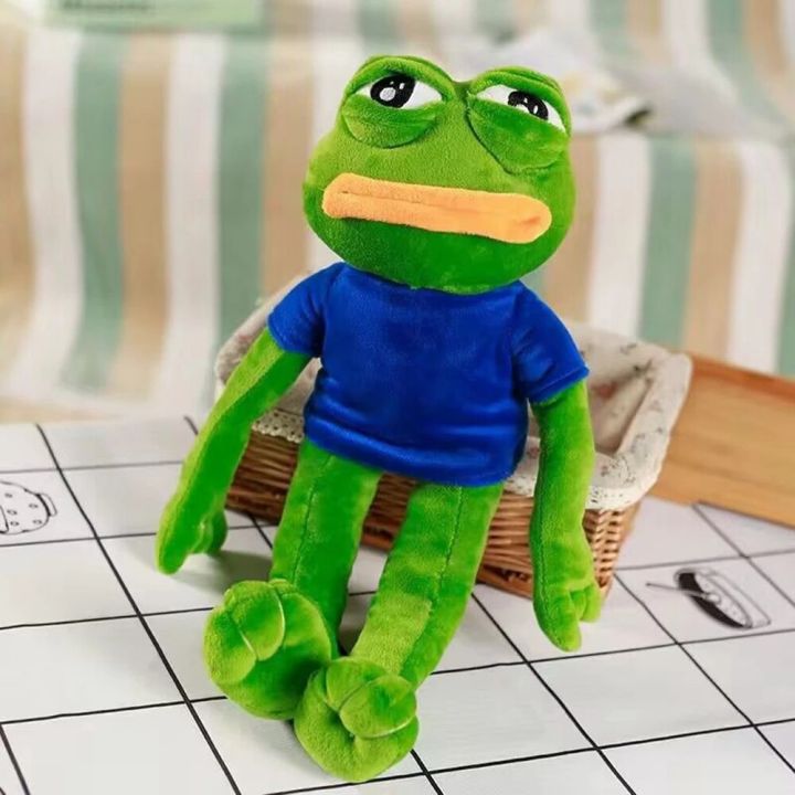 CGGJNUOH 45CM Pepe Frog Plush Toy Sad Male Ugly Baby Big Mouth Crying Face Peripheral Dolls Send Friends Funny Christmas Birthday Gifts