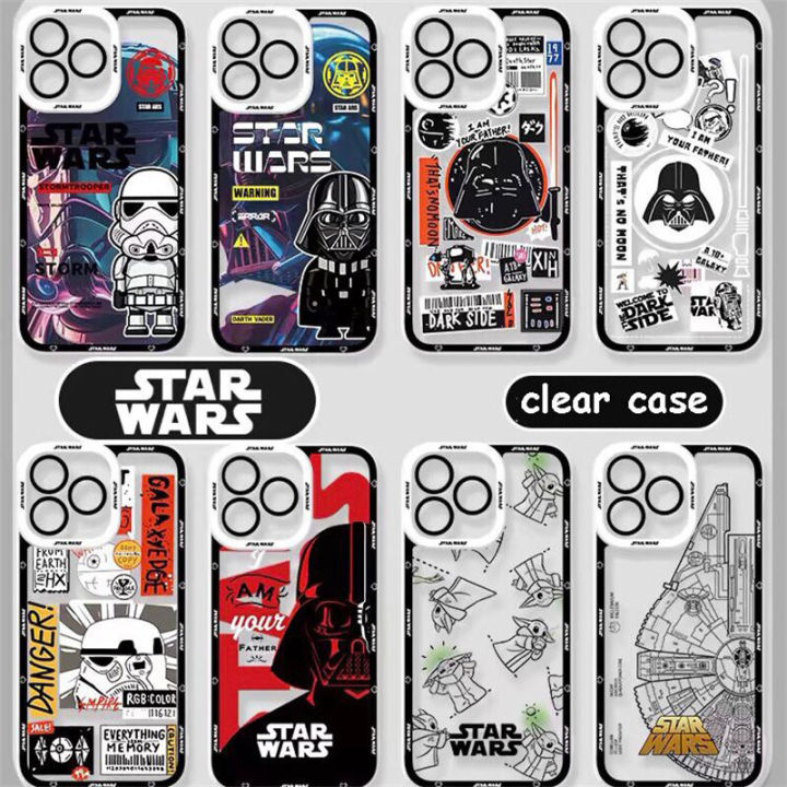 Cartoon Trend Brand Star Wars Phone Case For Huawei P40 Lite Nova 3i 5T 7SE 9SE Honor 90 Lite X7B X8B X9B X9A Y9 Prime 2019 P30 Pro Casing Cool Angel Eyes TPU Couple Soft Cover