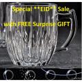 Tea & Coffee  Cut-Shaped Crystal Transparent Glass Mug. 