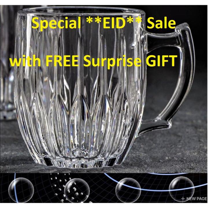 Tea & Coffee  Cut-Shaped Crystal Transparent Glass Mug