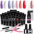 Phoenixy Poly Nail Gel Set 4/6/9Pcs Nail Building Gel For Quick Extension Nail Manicure Gel Finger Extend Mold Nail Art Tool Kit. 