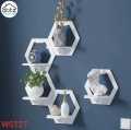 Hexagon Wall Shelf, Wall Shelves, Wooden Wall Shelf For kids, girls, bed room, Lasercut floating Shelf. 