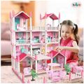 Princess Big Villa DIY Dollhouse for Girls  Pink Princess Castle Play House with Slide Yard and Furniture  DIY Building Set for Kids  Dream Palace Role Play Toy with Dolls  Best Gift for Girls Age 3-10 Years  Toy Doll House  ToyzRusPk  3D Assembled. 