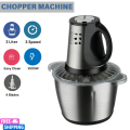 Multifunctional Electric Chopper Machine 3L / 2L Stainless Steel 1000W 3 Speed Control with 4 Blades Food Processor, Meat Grinder, Qeema Machine, Hand Chopper, Blender Machine, Vegetable Cutter, Mixer for Kitchen Accessories. 