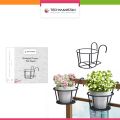 Techmanistan Balcony Railing Fence Outdoor Flower Pot Hanger Stand. 