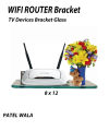 Wall Mount Storage TV Box Router Shelf Set-Top Box Bracket Holder Mini PC DVD Player Glass Glossy Finish Shelf Stand for Set top Box with F Type Heavy Bracket (Clear Transparent, 8x 12 Inches) Wi Fi Stand / Cordless Phone Stand / Wall Mount /Pooja Stand G. 
