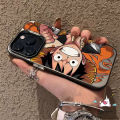 Fashion Trendy Brand Cool Luffy Zoro Couples Case Compatible for IPhone 15 11 14 12 13 Pro Max 15Plus XR X 14Plus XS Max Cartoon One Piece Electroplate Plating Metal Soft Tpu Cover. 