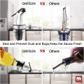 FARI Olive Oil Dispenser Bottle – 500ml Glass Cooking Oil and Vinegar Cruet No Drip with Stainless Steel Funnel (1). 