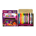 Goldfish High Quality Glitter 9mm Wax Crayon 12 Colour in Cardboard Packet (1 Pack). 