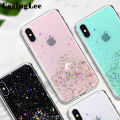 Casinglee For Samsung Galaxy S21 Ultra case Full Stars Moon Glitter Bling Sequins Cases for Samsung S21 Ultra Phone Cover Starry Sky Transparent Soft Back Cover. 